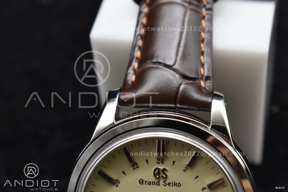 Leather GMT Elegance GSF Brown Best Edition Comfortable 886 Strap Dial Seiko SS on 1:1 Grand Cream NH 0812